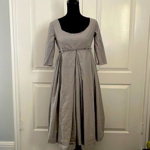 green emerald velvet dress Ahna Merino Wool Empire Waist Dress
